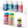 image:imagemDesign Plastic Wall Mount 2 Tier Storage Organizer Shelf for Bathroom Kitchen Holds Vitamins Supplements Aspirin Medicine Bottles Nail Polish Cosmetics and More Ligne Collection  Clear