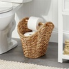 image:imagemDesign Rustic Farmhouse Water Hyacinth Toilet Paper HolderDispenser Basket with Dowel Rod  Storage Organizer for Master or Guest Bathroom Organization  Holds 5 Rolls of Toilet Paper  NaturalTan