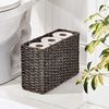 image:imagemDesign Rustic Farmhouse Woven Seagrass Toilet Paper Holder Basket  Large Storage Organizer Tank Topper for Bathroom Counter or Top of Toilet  Holds 6 Rolls of Toilet Paper  Black WashBlack Wash