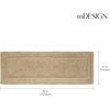 image:imagemDesign Soft 100 Cotton Luxury HotelStyle Rectangular Spa Mat Rug Plush Water Absorbent Decorative Border for Bathroom Vanity BathtubShower Machine Washable Long Runner  60 x 21  NaturalTanLinen
