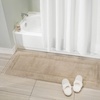 image:imagemDesign Soft 100 Cotton Luxury HotelStyle Rectangular Spa Mat Rug Plush Water Absorbent Decorative Border for Bathroom Vanity BathtubShower Machine Washable Long Runner  60 x 21  NaturalTanLinen