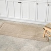image:imagemDesign Soft 100 Cotton Luxury HotelStyle Rectangular Spa Mat Rug Plush Water Absorbent Decorative Border for Bathroom Vanity BathtubShower Machine Washable Long Runner  60 x 21  NaturalTanLinen