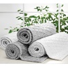 image:imagemDesign Soft 100 Cotton Luxury HotelStyle Rectangular Spa Mat Rug Water Absorbent Diamond Design  for Bathroom Vanity BathtubShower Machine Washable  34 x 21  2 Pack  White