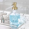 image:imagemDesign Square Glass Refillable Liquid Soap Dispenser Pump Bottle for Bathroom Vanity Countertop Kitchen Sink  Holds Hand Soap Dish Soap Hand Sanitizer Essential Oils  2 Pack  ClearBronzeClearSoft Brass