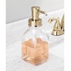 image:imagemDesign Square Glass Refillable Liquid Soap Dispenser Pump Bottle for Bathroom Vanity Countertop Kitchen Sink  Holds Hand Soap Dish Soap Hand Sanitizer Essential Oils  2 Pack  ClearBronzeClearSoft Brass
