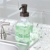 image:imagemDesign Square Glass Refillable Liquid Soap Dispenser Pump Bottle for Bathroom Vanity Countertop Kitchen Sink  Holds Hand Soap Dish Soap Hand Sanitizer Essential Oils  2 Pack  ClearBronzeClearBronze