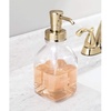 image:imagemDesign Square Glass Refillable Liquid Soap Dispenser Pump Bottle for Bathroom Vanity Countertop Kitchen Sink  Holds Hand Soap Dish Soap Hand Sanitizer Essential Oils  2 Pack  ClearBronzeClearSoft Brass