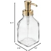 image:imagemDesign Square Glass Refillable Liquid Soap Dispenser Pump Bottle for Bathroom Vanity Countertop Kitchen Sink  Holds Hand Soap Dish Soap Hand Sanitizer Essential Oils  2 Pack  ClearBronzeClearSoft Brass