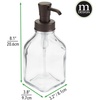 image:imagemDesign Square Glass Refillable Liquid Soap Dispenser Pump Bottle for Bathroom Vanity Countertop Kitchen Sink  Holds Hand Soap Dish Soap Hand Sanitizer Essential Oils  2 Pack  ClearBronzeClearBronze