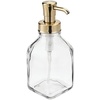image:imagemDesign Square Glass Refillable Liquid Soap Dispenser Pump Bottle for Bathroom Vanity Countertop Kitchen Sink  Holds Hand Soap Dish Soap Hand Sanitizer Essential Oils  2 Pack  ClearBronzeClearSoft Brass