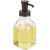 image:imagemDesign Square Glass Refillable Liquid Soap Dispenser Pump Bottle for Bathroom Vanity Countertop Kitchen Sink  Holds Hand Soap Dish Soap Hand Sanitizer Essential Oils  2 Pack  ClearBronzeClearBronze