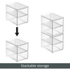 image:imagemDesign Stackable Storage Containers Box with 2 PullOut Drawers  Stacking Plastic Drawer Bins for Master or Guest Bathroom Linen Closet Vanity or Makeup Table  Lumiere Collection  2 Pack Clear2