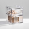 image:imagemDesign Stackable Storage Containers Box with 2 PullOut Drawers  Stacking Plastic Drawer Bins for Master or Guest Bathroom Linen Closet Vanity or Makeup Table  Lumiere Collection  2 Pack Clear2