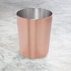 image:imagemDesign Stainless Steel Round Metal Trash Can Small 28 Gallon Wastebasket Garbage Basket Bin for Bathroom Bedroom Kitchen or Home Office Holds Waste and Recycle Mirri Collection BrushedRose Gold