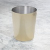 image:imagemDesign Stainless Steel Round Metal Trash Can Small 28 Gallon Wastebasket Garbage Basket Bin for Bathroom Bedroom Kitchen or Home Office Holds Waste and Recycle Mirri Collection BrushedSoft Brass