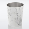 image:imagemDesign Stainless Steel Round Metal Trash Can Small 28 Gallon Wastebasket Garbage Basket Bin for Bathroom Bedroom Kitchen or Home Office Holds Waste and Recycle Mirri Collection BrushedMarble