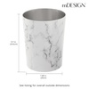 image:imagemDesign Stainless Steel Round Metal Trash Can Small 28 Gallon Wastebasket Garbage Basket Bin for Bathroom Bedroom Kitchen or Home Office Holds Waste and Recycle Mirri Collection BrushedMarble