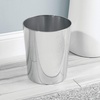 image:imagemDesign Stainless Steel Round Metal Trash Can Small 28 Gallon Wastebasket Garbage Basket Bin for Bathroom Bedroom Kitchen or Home Office Holds Waste and Recycle Mirri Collection BrushedChrome