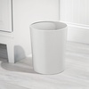 image:imagemDesign Stainless Steel Round Metal Trash Can Small 28 Gallon Wastebasket Garbage Basket Bin for Bathroom Bedroom Kitchen or Home Office Holds Waste and Recycle Mirri Collection BrushedLight Gray