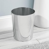 image:imagemDesign Stainless Steel Round Metal Trash Can Small 28 Gallon Wastebasket Garbage Basket Bin for Bathroom Bedroom Kitchen or Home Office Holds Waste and Recycle Mirri Collection BrushedChrome