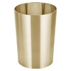 image:imagemDesign Stainless Steel Round Metal Trash Can Small 28 Gallon Wastebasket Garbage Basket Bin for Bathroom Bedroom Kitchen or Home Office Holds Waste and Recycle Mirri Collection BrushedSoft Brass