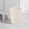 image:imagemDesign Stainless Steel Round Metal Trash Can Small 28 Gallon Wastebasket Garbage Basket Bin for Bathroom Bedroom Kitchen or Home Office Holds Waste and Recycle Mirri Collection BrushedCream