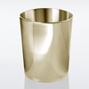 image:imagemDesign Stainless Steel Round Metal Trash Can Small 28 Gallon Wastebasket Garbage Basket Bin for Bathroom Bedroom Kitchen or Home Office Holds Waste and Recycle Mirri Collection BrushedSoft Brass