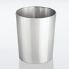 image:imagemDesign Stainless Steel Round Metal Trash Can Small 28 Gallon Wastebasket Garbage Basket Bin for Bathroom Bedroom Kitchen or Home Office Holds Waste and Recycle Mirri Collection BrushedChrome