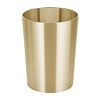 image:imagemDesign Stainless Steel Round Metal Trash Can Small 28 Gallon Wastebasket Garbage Basket Bin for Bathroom Bedroom Kitchen or Home Office Holds Waste and Recycle Mirri Collection BrushedSoft Brass