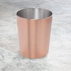 image:imagemDesign Stainless Steel Round Metal Trash Can Small 28 Gallon Wastebasket Garbage Basket Bin for Bathroom Bedroom Kitchen or Home Office Holds Waste and Recycle Mirri Collection BrushedRose Gold