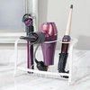 image:imagemDesign Steel Bathroom Countertop Hair Tool Storage Organizer Accessory Basket Tray Vanity Table Holder for Hair Dryer Straightener Curling Iron Styling Products Hyde Collection  Matte WhiteMatte White