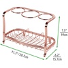 image:imagemDesign Steel Bathroom Countertop Hair Tool Storage Organizer Accessory Basket Tray Vanity Table Holder for Hair Dryer Straightener Curling Iron Styling Products Hyde Collection  Matte WhiteRose Gold