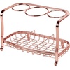 image:imagemDesign Steel Bathroom Countertop Hair Tool Storage Organizer Accessory Basket Tray Vanity Table Holder for Hair Dryer Straightener Curling Iron Styling Products Hyde Collection  Matte WhiteRose Gold
