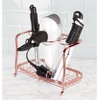 image:imagemDesign Steel Bathroom Countertop Hair Tool Storage Organizer Accessory Basket Tray Vanity Table Holder for Hair Dryer Straightener Curling Iron Styling Products Hyde Collection  Matte WhiteRose Gold