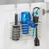 image:imagemDesign Steel Over CabinetDoor Hair Dryer Holder Storage Hair Styling Tool Organizer Basket for Bathroom  Blow Dryer Flat Iron Curling Wand Straightener Linelle Collection  SatinSatin