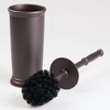 image:imagemDesign Toilet Bowl Brush and Holder  Covered Bathroom Brush  Standing Scrubber in Modern Holder  Compact Space Saving Deep Cleaning  WhiteBronze