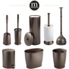 image:imagemDesign Toilet Bowl Brush and Holder  Covered Bathroom Brush  Standing Scrubber in Modern Holder  Compact Space Saving Deep Cleaning  WhiteBronze