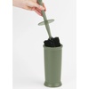 image:imagemDesign Toilet Bowl Brush and Holder  Covered Bathroom Brush  Standing Scrubber in Modern Holder  Compact Space Saving Deep Cleaning  WhiteOlive Green