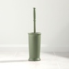 image:imagemDesign Toilet Bowl Brush and Holder  Covered Bathroom Brush  Standing Scrubber in Modern Holder  Compact Space Saving Deep Cleaning  WhiteOlive Green