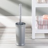 image:imagemDesign Toilet Bowl Brush and Holder  Covered Bathroom Brush  Standing Scrubber in Modern Holder  Compact Space Saving Deep Cleaning  WhiteSilver
