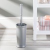 image:imagemDesign Toilet Bowl Brush and Holder  Covered Bathroom Brush  Standing Scrubber in Modern Holder  Compact Space Saving Deep Cleaning  WhiteSilver