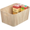 image:imagemDesign Wood Print Food Bin Box with Handles  Rustic Basket for Kitchen and Pantry Vegetable and Potato Storage  Perfect for Garlic Onions Fruit and More  16 Long  4 Pack  White