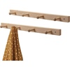 image:imagemDesign Decorative Wood Wall Mount 4 Hook Storage Organizer Rack for Coats Hoodies Hats Scarves Purses Leashes Bath Towels amp Robes  2 Pack  Natural Finish