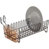 image:imagemDesign Dish Tray  Practical Draining Rack for Sink  Great Draining Rack  Up to 12 Plates and Cutlery  BronzeAmberBronze