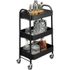image:imagemDesign Metal 3Tier Rolling Utility Storage Carts  Organizer Trolley for Bathroom Kitchen Laundry Office and Kids Rooms  Heavy Duty Caddy with 4 Caster Wheels  Matte BlackMatte Black