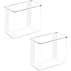 image:imagemDesign Plastic Adhesive Wall Mount Storage Organizer Container for Bathroom Shower Vanity Cosmetic Organization  Hold Shampoo Conditioner Vitamins 6 Wide Poppon Collection 2 Pack Clear