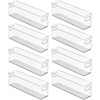 image:imagemDesign Plastic Bathroom Storage Container Bins w Handles  Closet Cabinet Vanity Cupboard Shelf Organization Hair Tools Accessory Organizer  Ligne Collection Clear 10x6x5 Pack of 45 x 375 x 16 Pack of 8