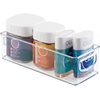 image:imagemDesign Plastic Bathroom Storage Container Bins w Handles  Closet Cabinet Vanity Cupboard Shelf Organization Hair Tools Accessory Organizer  Ligne Collection Clear 10x6x5 Pack of 410 x 4 x 3 Pack of 1