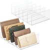 image:imagemDesign Plastic Divided Purse Organizer for Closets Bedrooms Dressers  Closet Shelf Storage Solution for Purses Clutches Wallets Accessories  5 Compartments  Lumiere Collection  2 Pack Clear