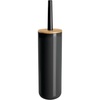 image:imagemDesign Plastic Freestanding Toilet Brush and Holder  Compact Toilet Brush for The Bathroom  Modern Sturdy Toilet Accessory  BlackWood Colour